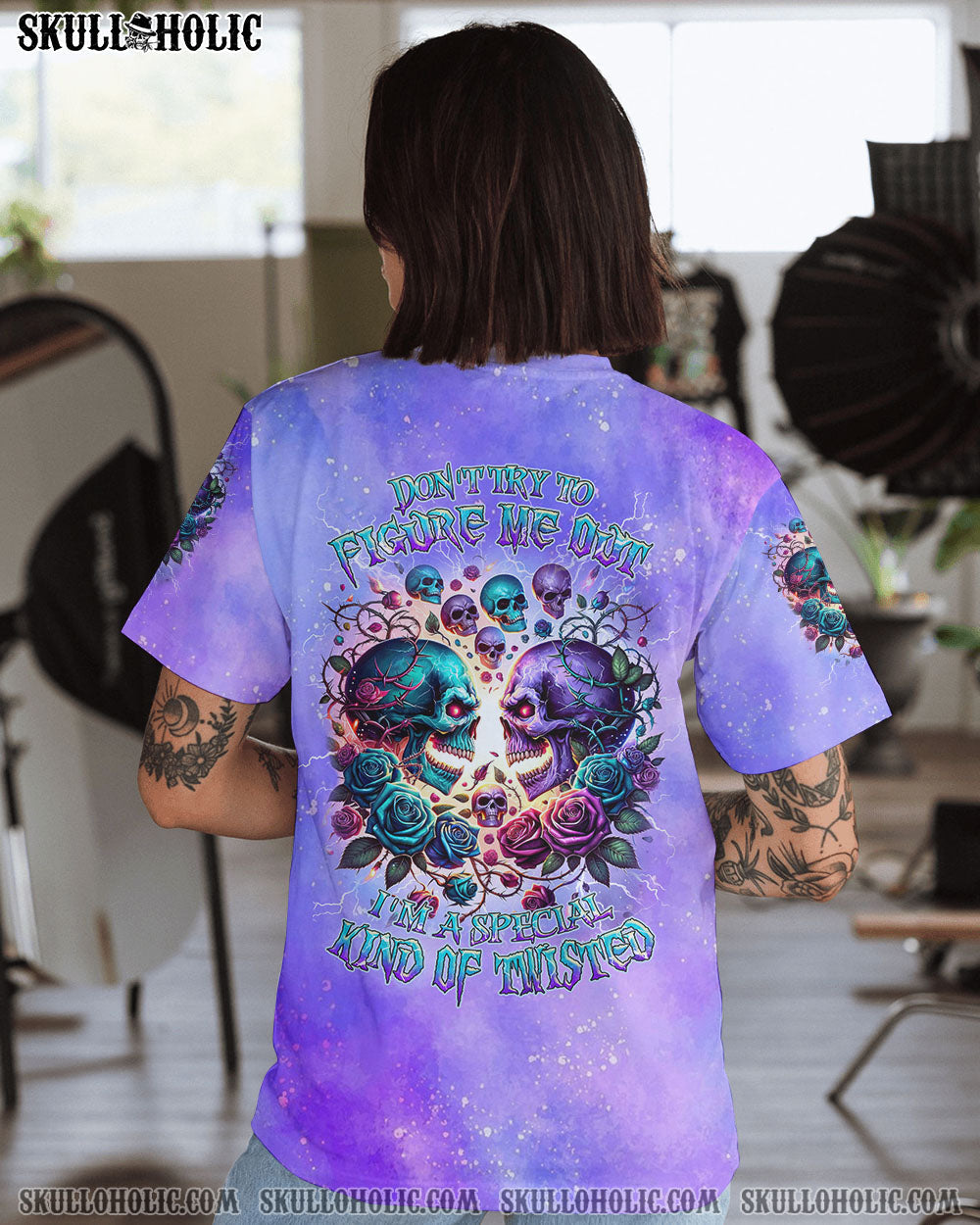 BLISSCORNERS DON'T TRY TO FIGURE ME OUT SKULL ALL OVER PRINT