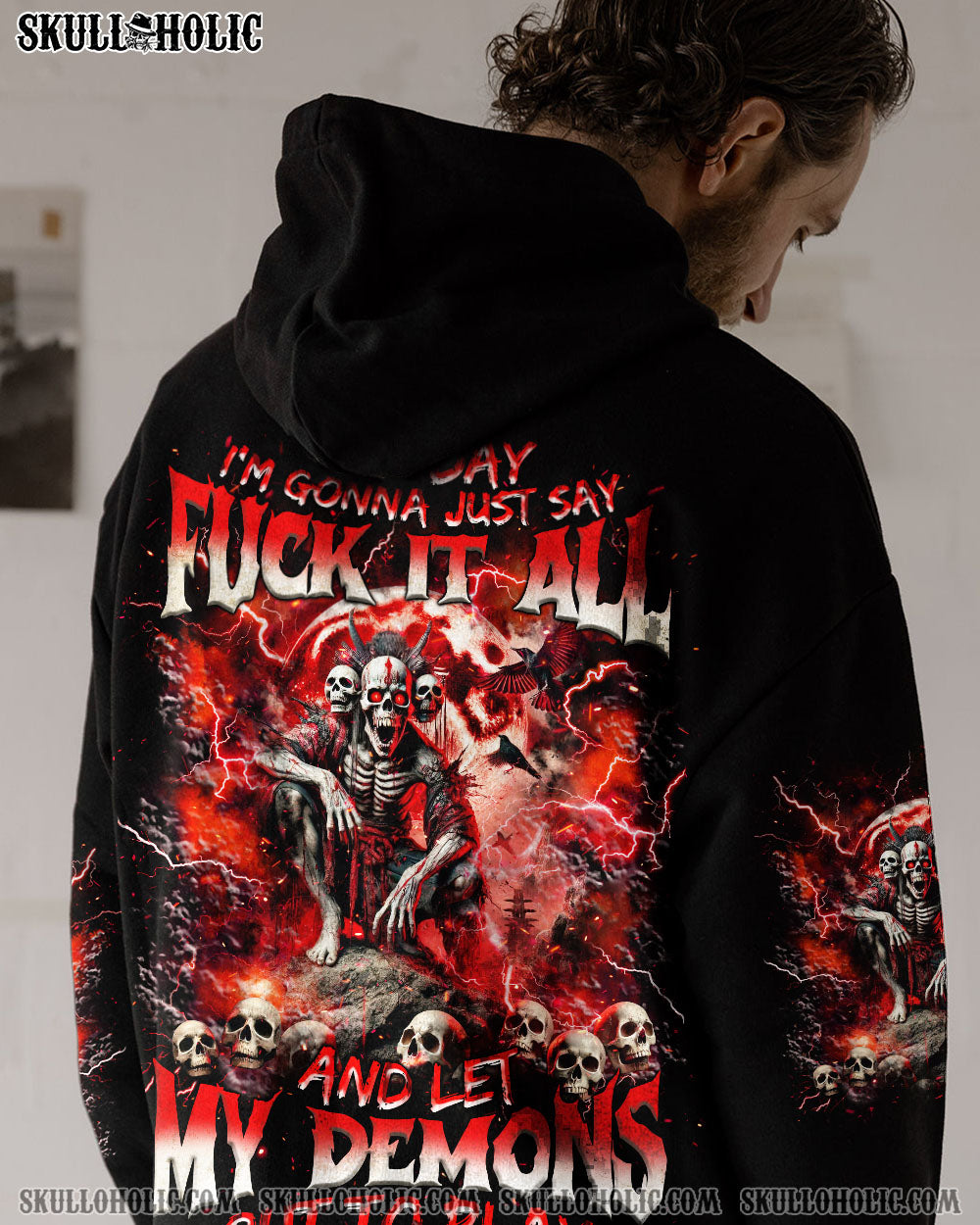 BLISSCORNERS ONE DAY I'M GONNA JUST SAY SKULL ALL OVER PRINT
