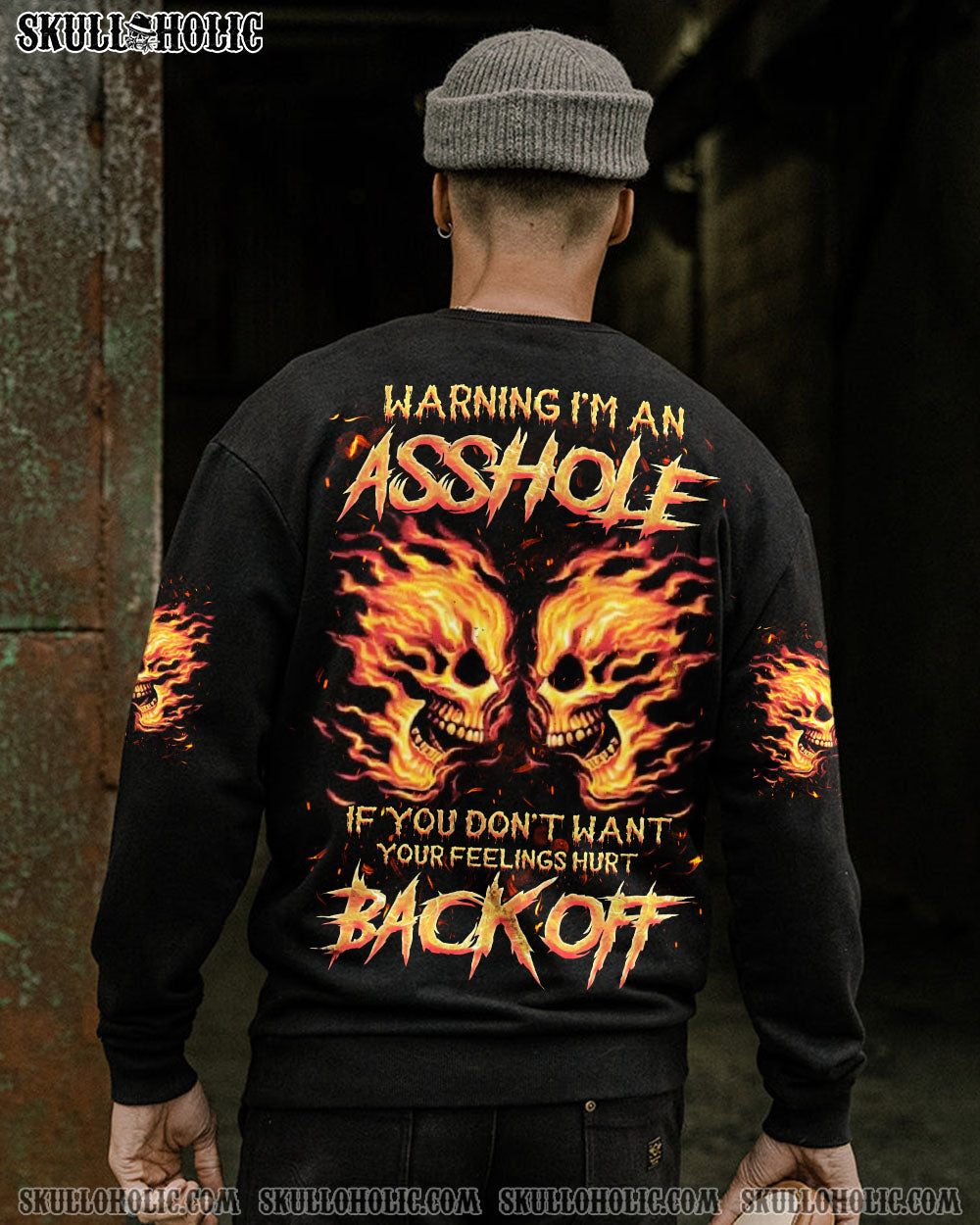 BLISSCORNERS WARNING I'M AN A SKULL FIRE ALL OVER PRINT