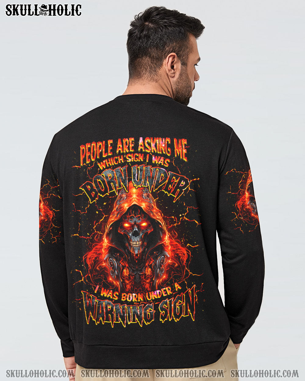 BLISSCORNERS WARNING SIGN SKULL REAPER ALL OVER PRINT