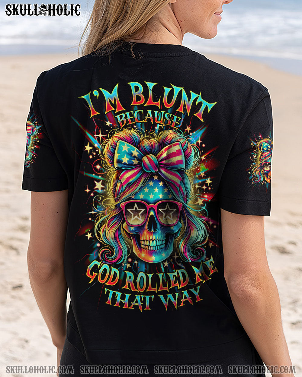 BLISSCORNERS IT'S GOING TO BE ONE OF THOSE DAYS MESSY BUN SKULL ALL OVER PRINT