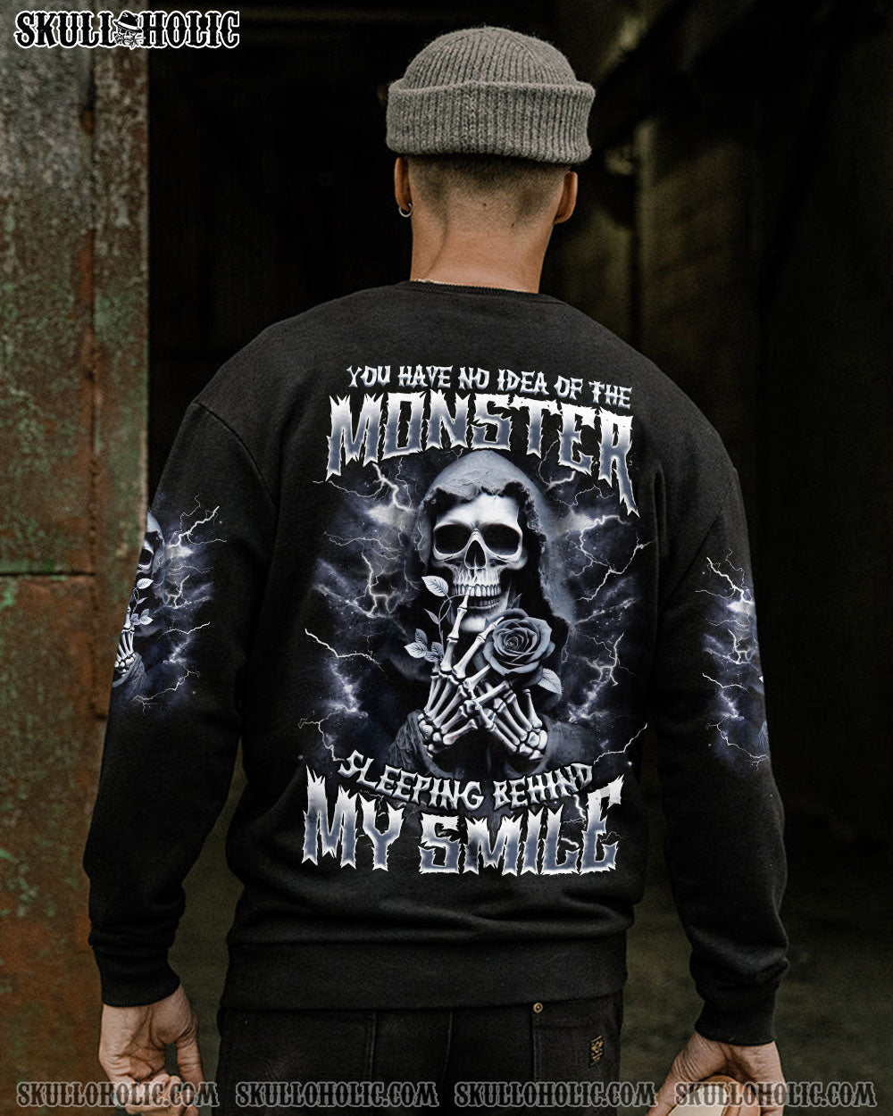 BLISSCORNERS THE MONSTER SLEEPING BEHIND MY SMILE SKULL ALL OVER PRINT
