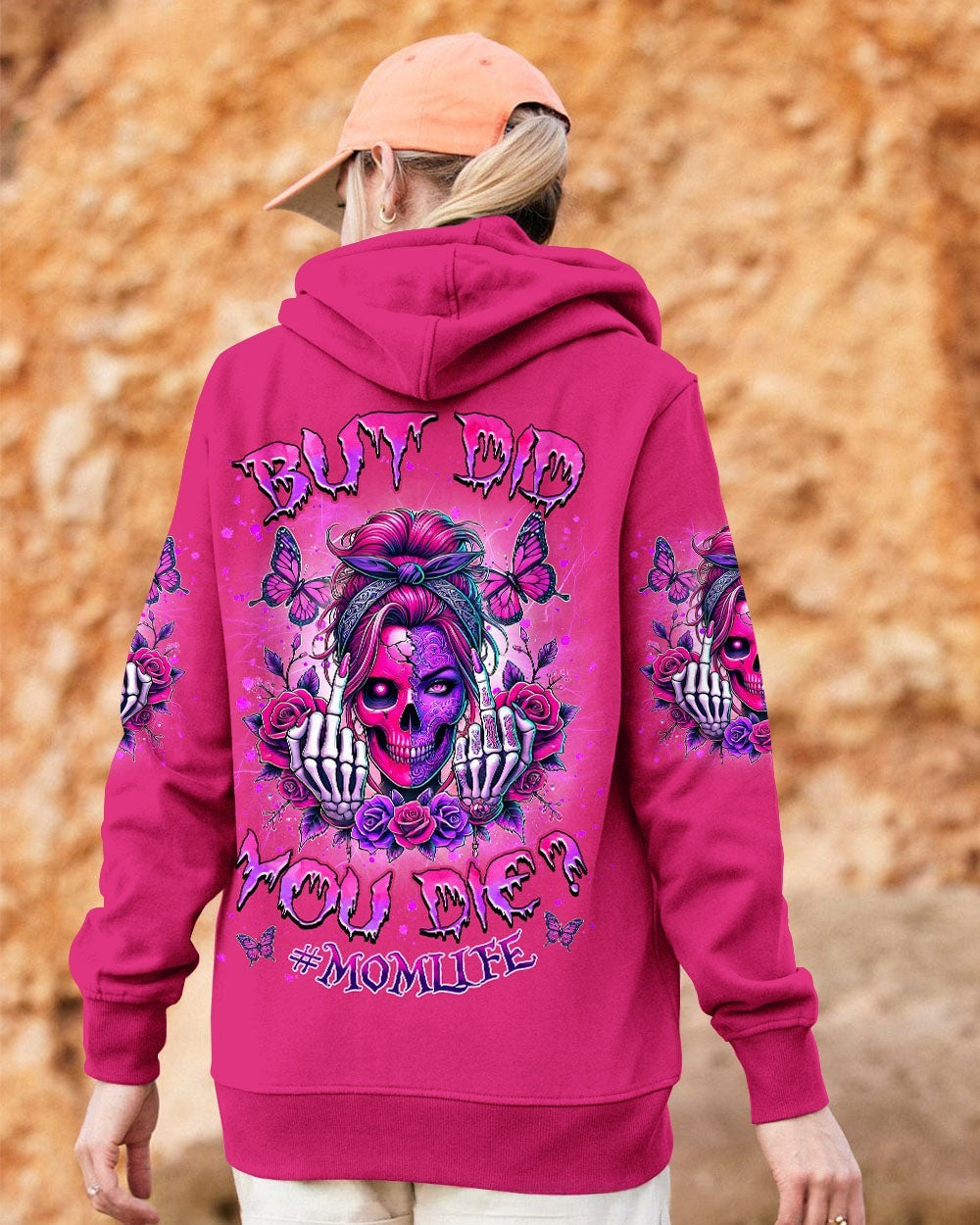 BLISSCORNERS GOOD MOMS SAY BAD WORDS MESSY BUN SKULL ALL OVER PRINT