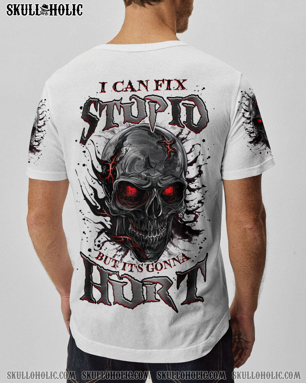 BLISSCORNERS I CAN FIX STUPID BUT IT'S GONNA HURT SKULL ALL OVER PRINT