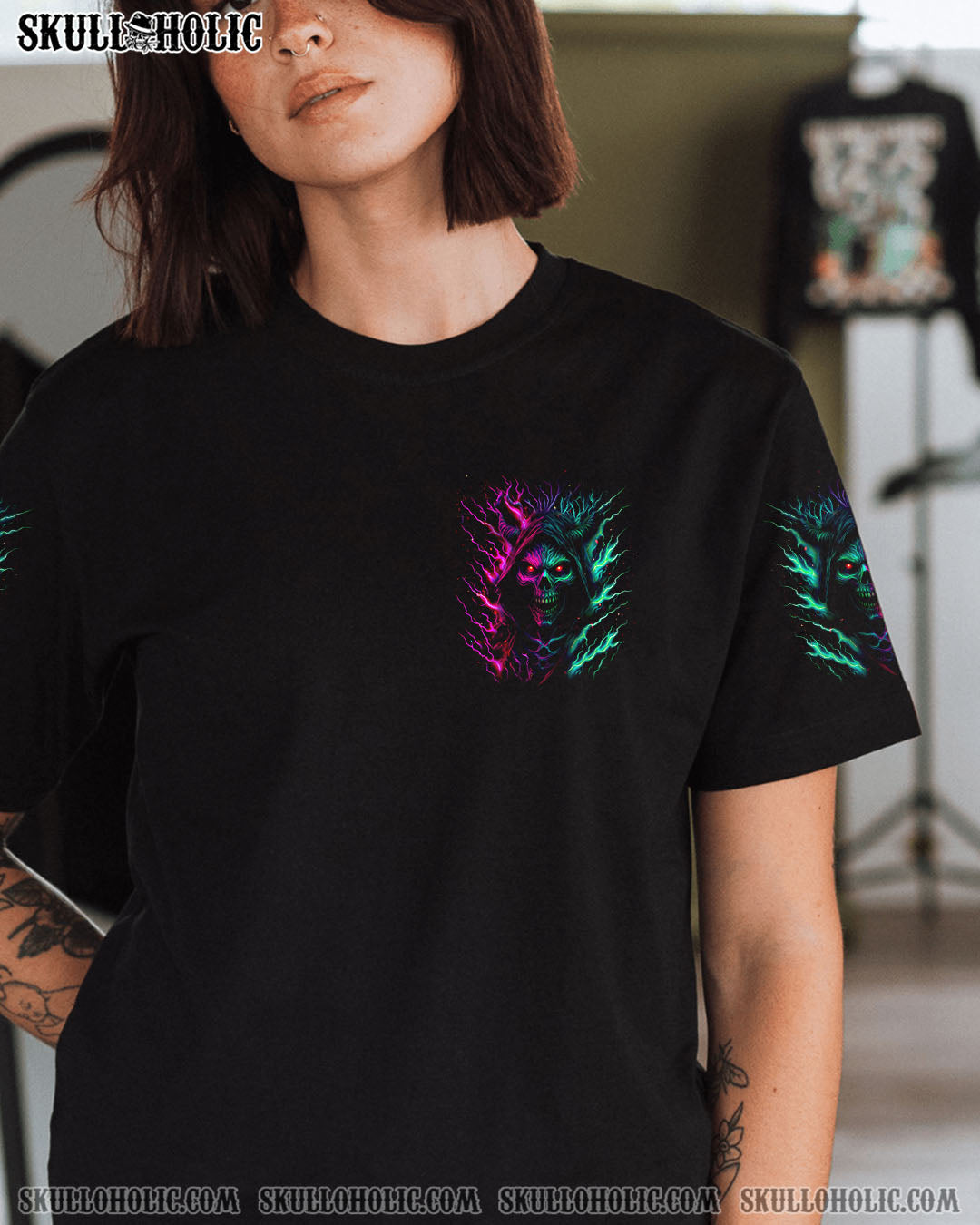 BLISSCORNERS YOUR DEMONS HIDE UNDER YOUR BED SKULL ALL OVER PRINT