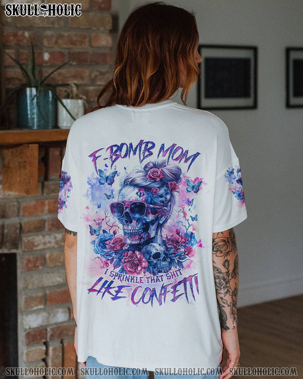 BLISSCORNERS MY BACK IS NOT A VOICEMAIL MESSY BUN SKULL ALL OVER PRINT