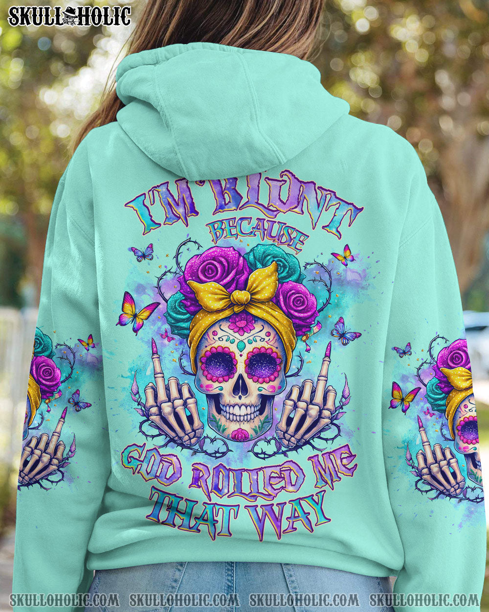 BLISSCORNERS HOT MESS MOM SKULL MESSY BUN ALL OVER PRINT