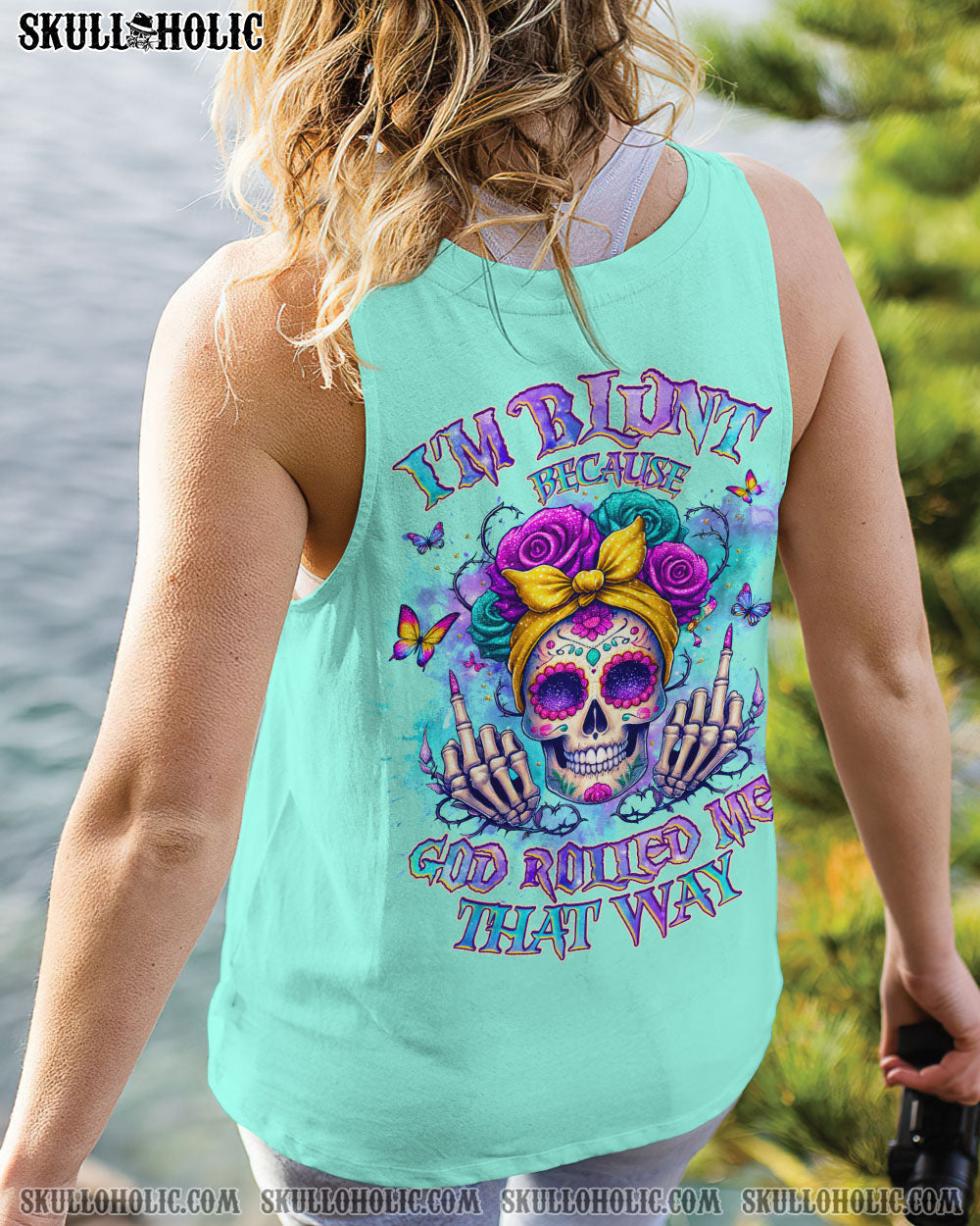 BLISSCORNERS HOT MESS MOM SKULL MESSY BUN ALL OVER PRINT