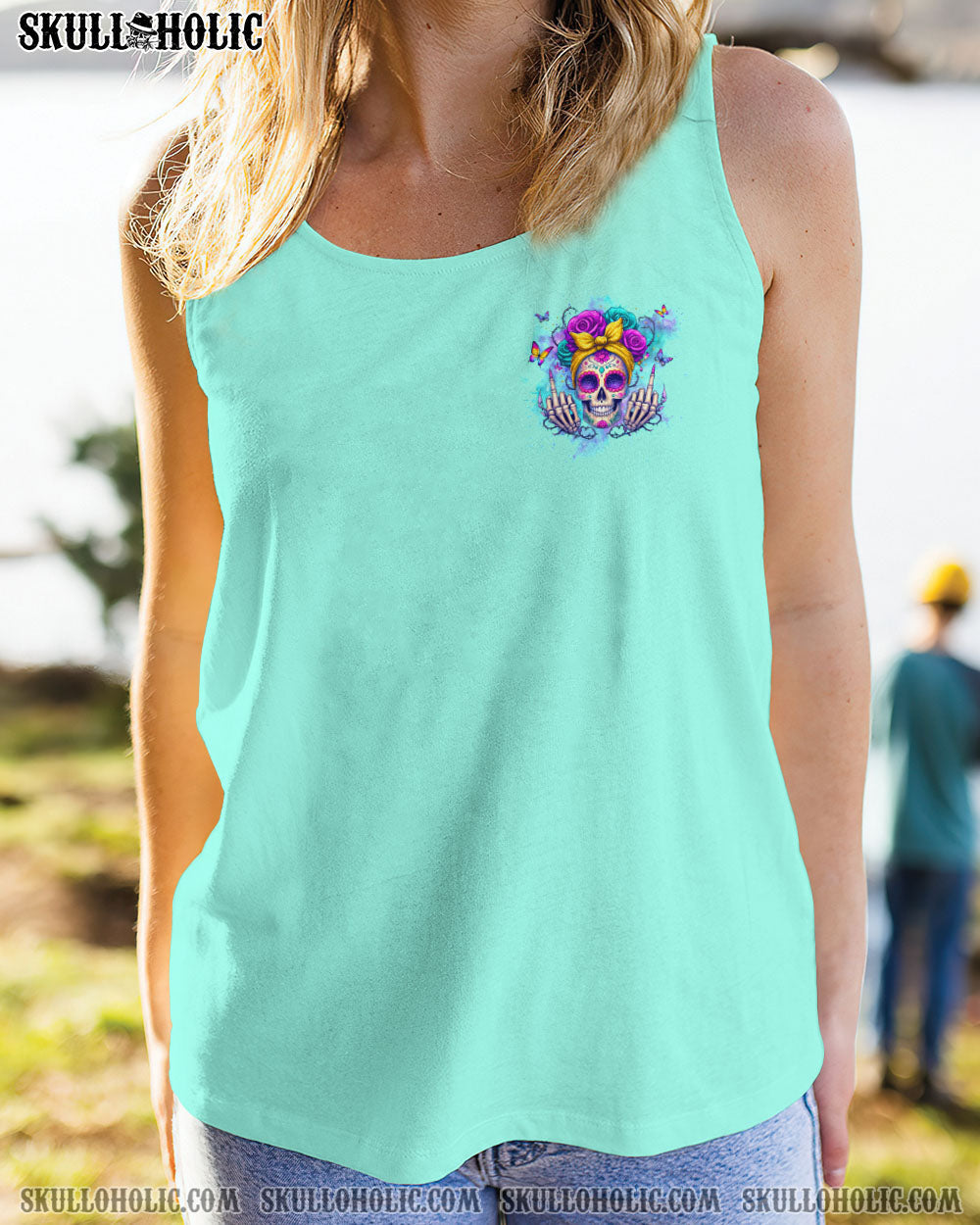 BLISSCORNERS HOT MESS MOM SKULL MESSY BUN ALL OVER PRINT