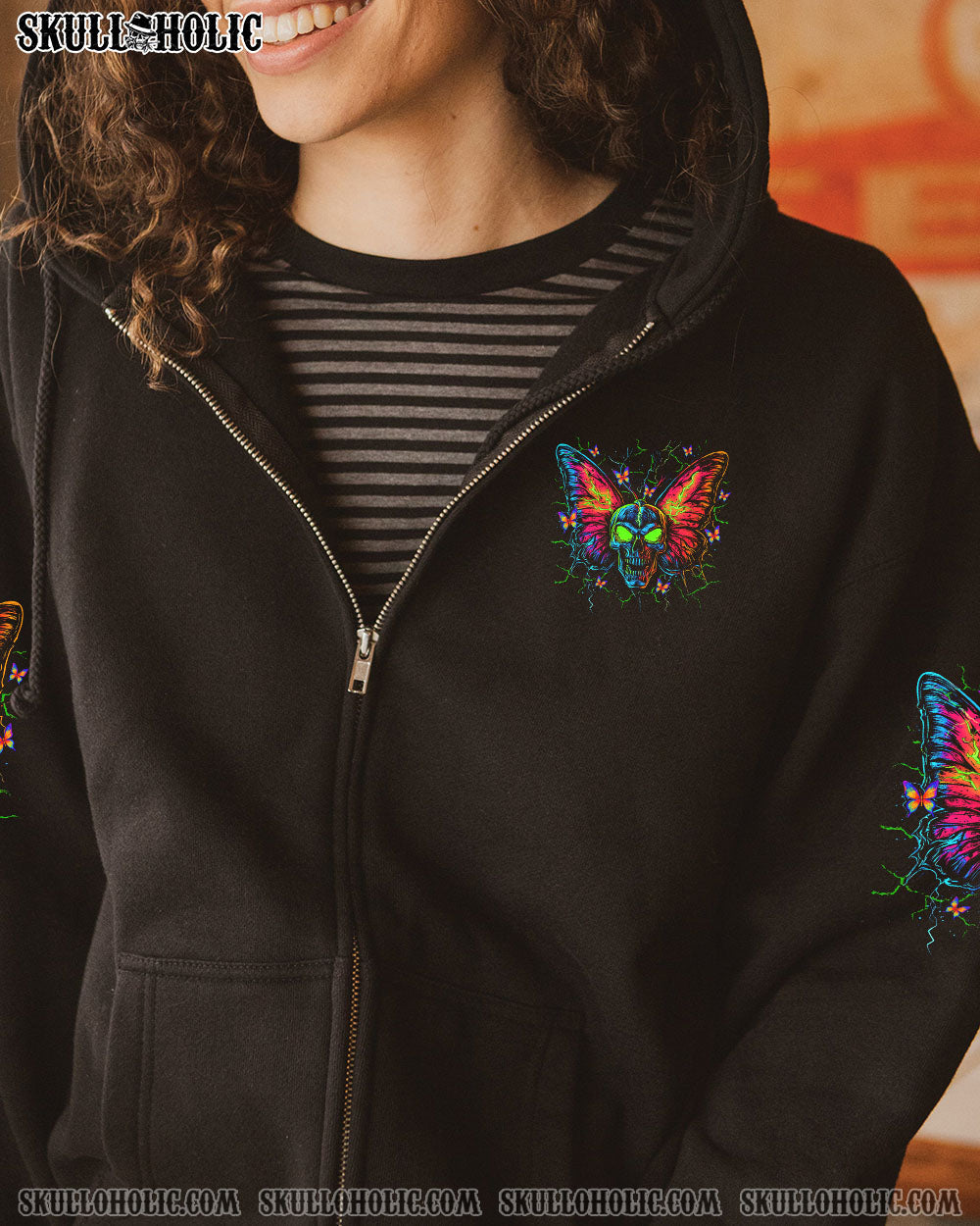 BLISSCORNERS HOW HEARTLESS I CAN BE SKULL BUTTERFLY ALL OVER PRINT