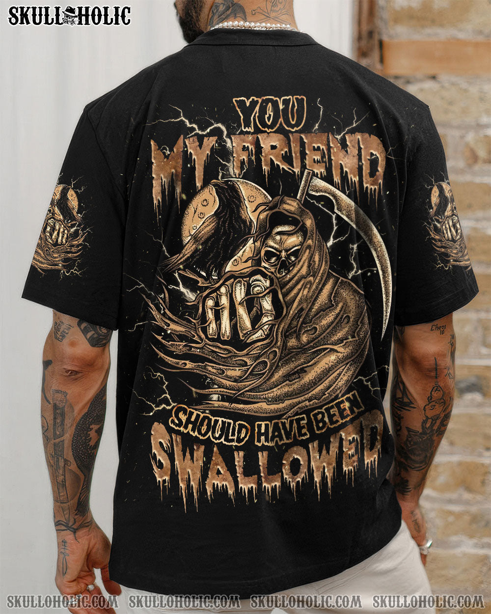 BLISSCORNERS YOU MY FRIEND SHOULD HAVE BEEN SWALLOWED ALL OVER PRINT