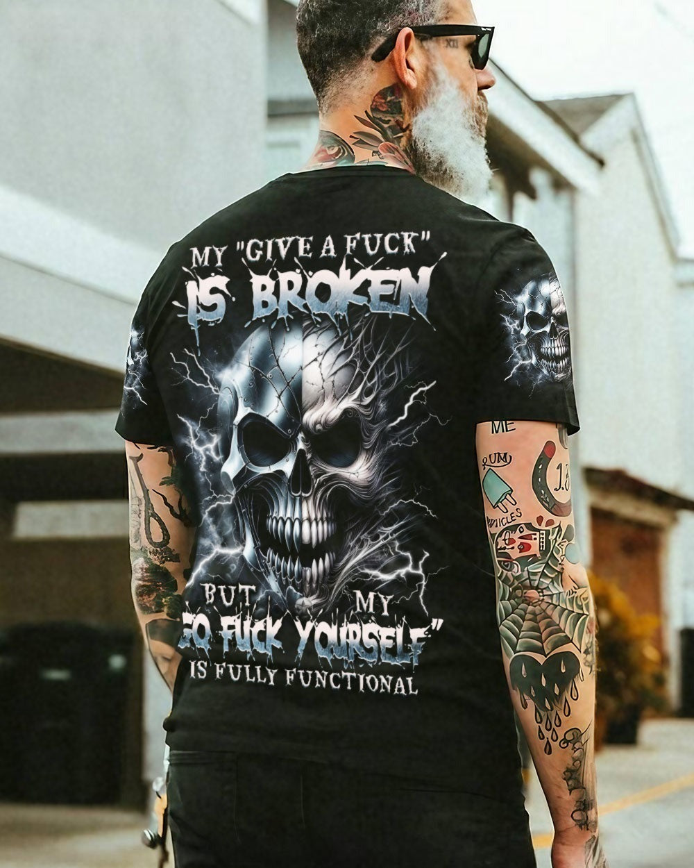 BLISSCORNERS MY GIVE A F IS BROKEN SKULL ALL OVER PRINT