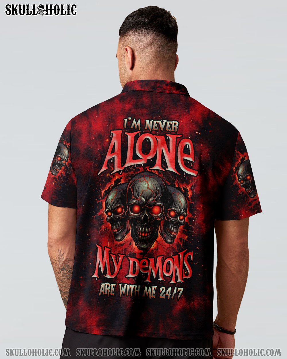 BLISSCORNERS I'M NEVER ALONE MY DEMONS ARE WITH ME 24/7 TIE DYE ALL OVER PRINT