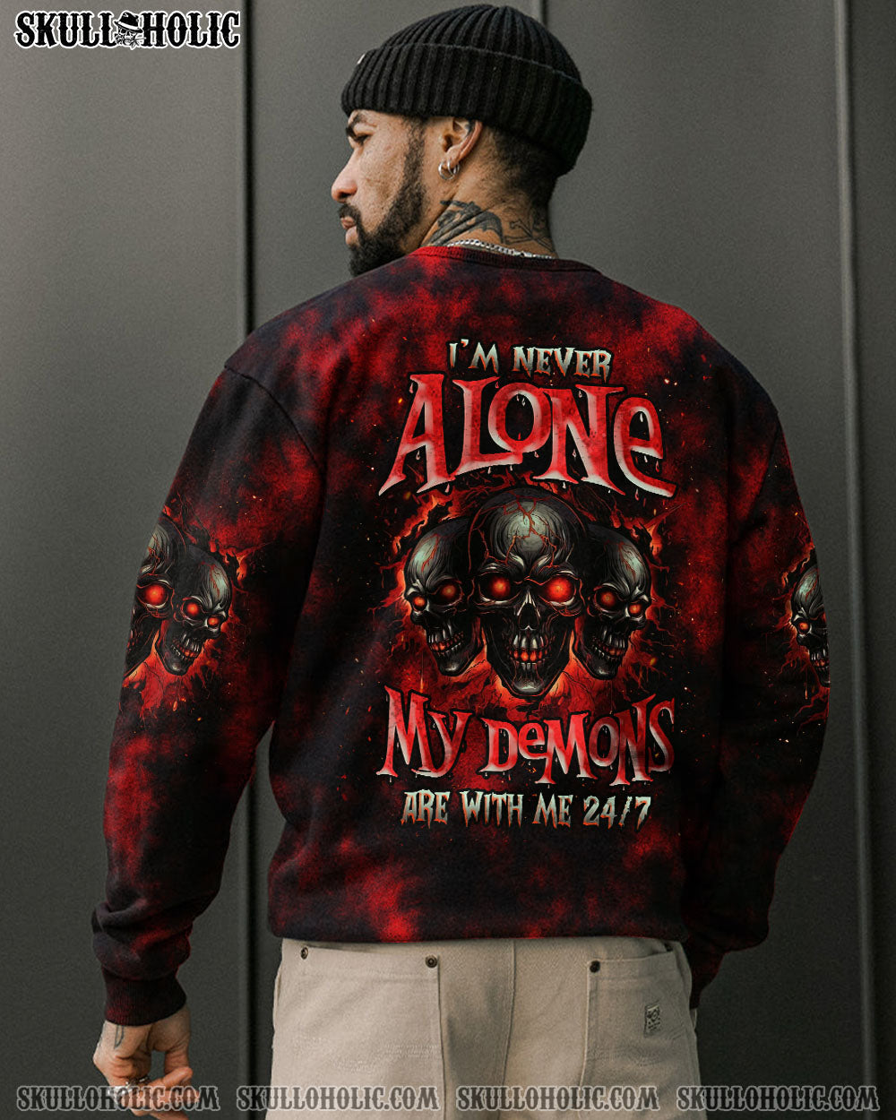 BLISSCORNERS I'M NEVER ALONE MY DEMONS ARE WITH ME 24/7 TIE DYE ALL OVER PRINT