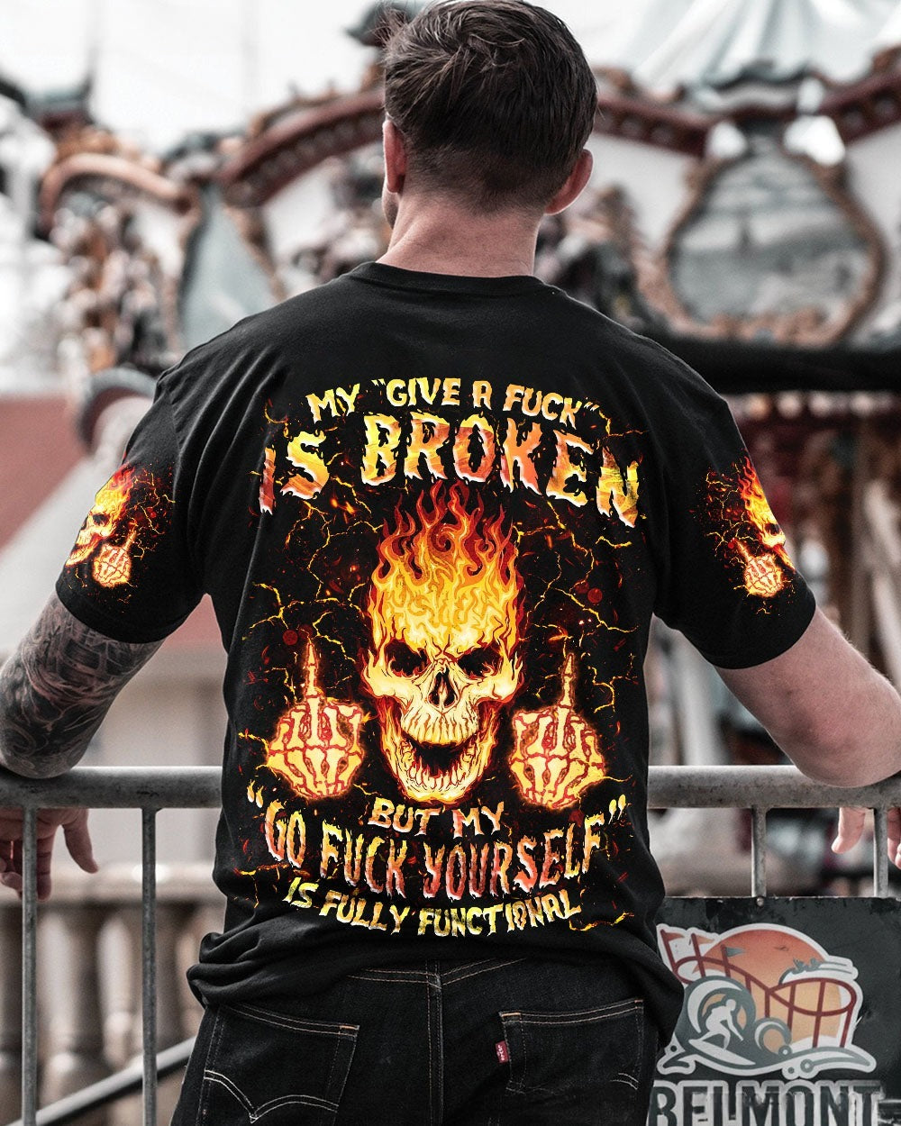 BLISSCORNERS MY GIVE A F IS BROKEN SKULL ALL OVER PRINT