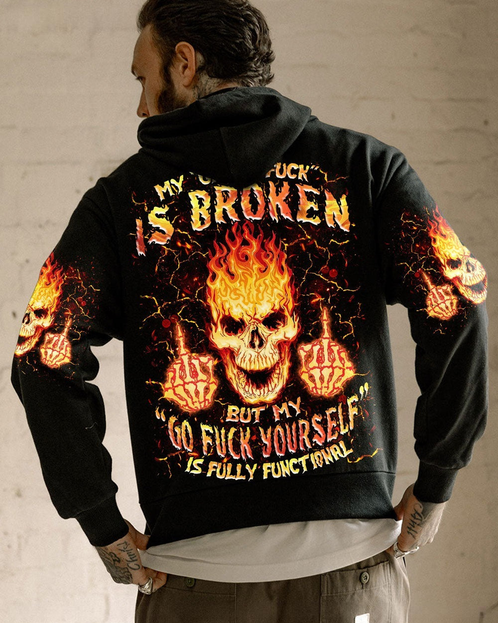 BLISSCORNERS MY GIVE A F IS BROKEN SKULL ALL OVER PRINT