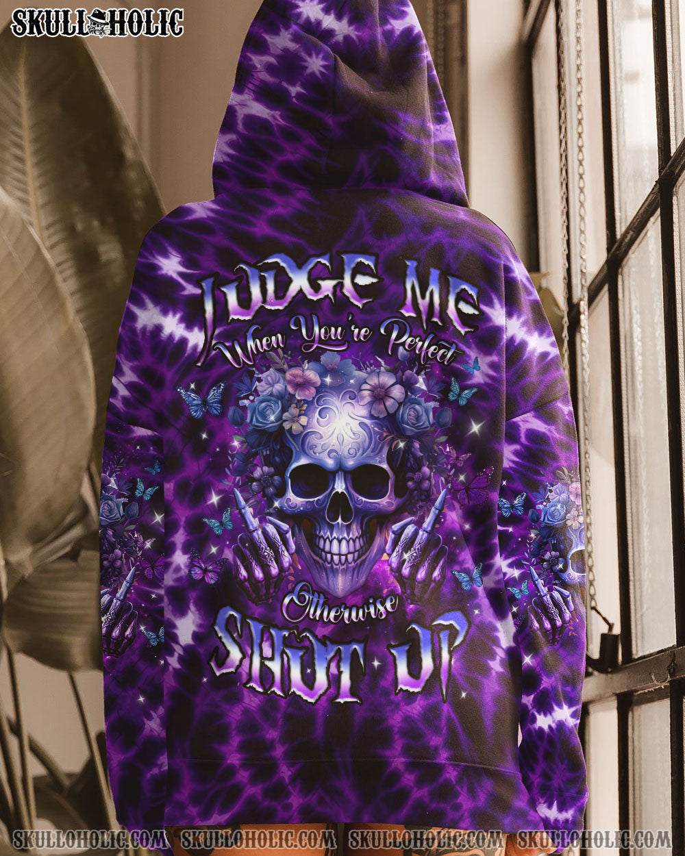 BLISSCORNERS JUDGE ME WHEN SKULL FLOWER ALL OVER PRINT
