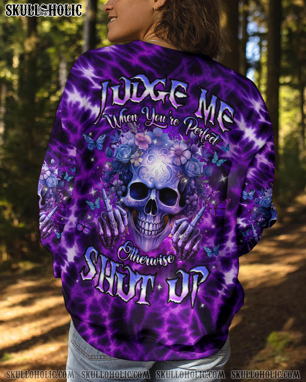 BLISSCORNERS JUDGE ME WHEN SKULL FLOWER ALL OVER PRINT