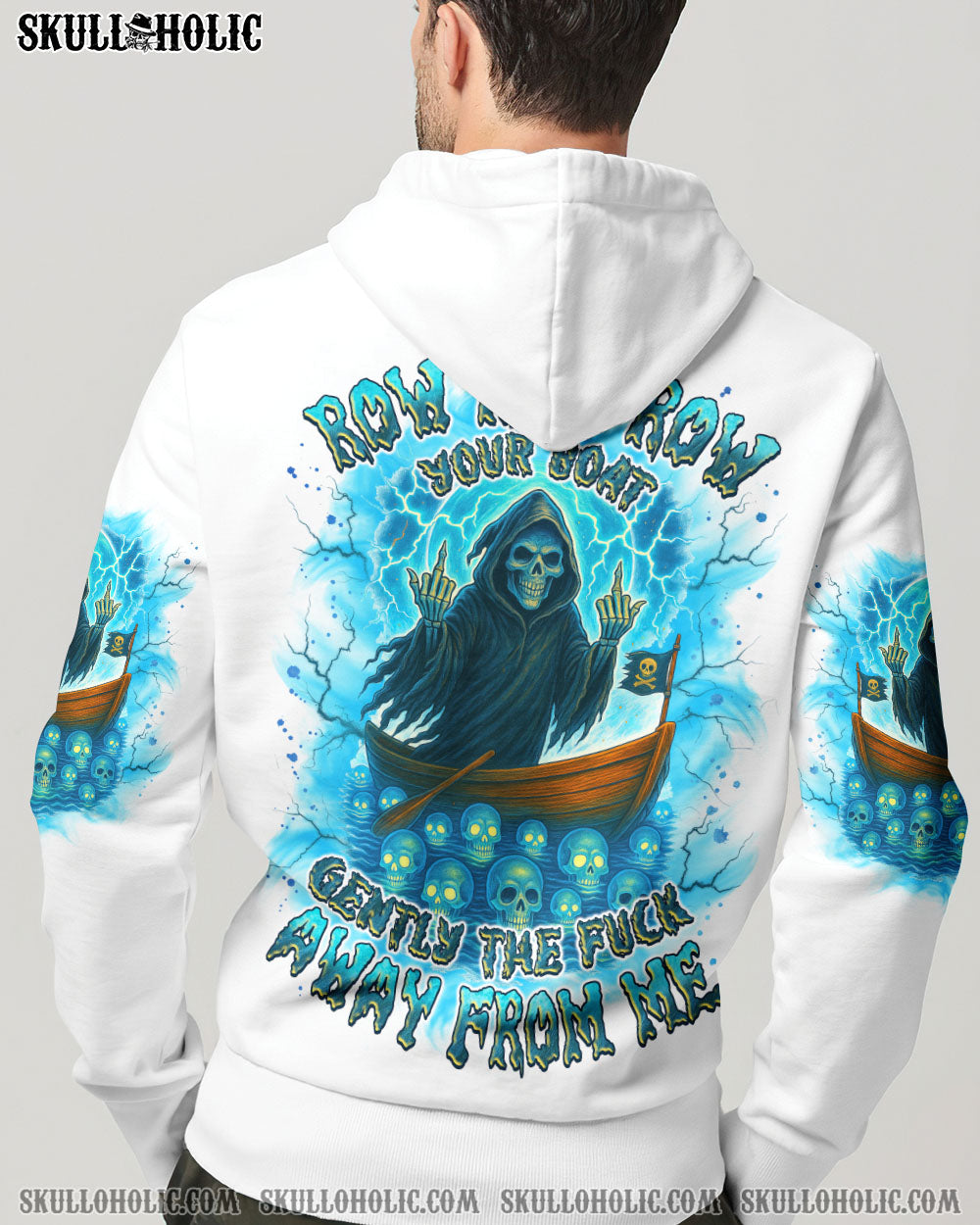 BLISSCORNERS ROW ROW ROW YOUR BOAT REAPER SKULL ALL OVER PRINT