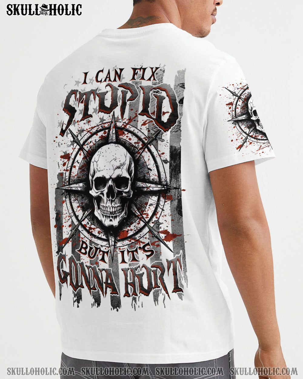 BLISSCORNERS I CAN FIX STUPID BUT IT'S GONNA HURT SKULL ALL OVER PRINT