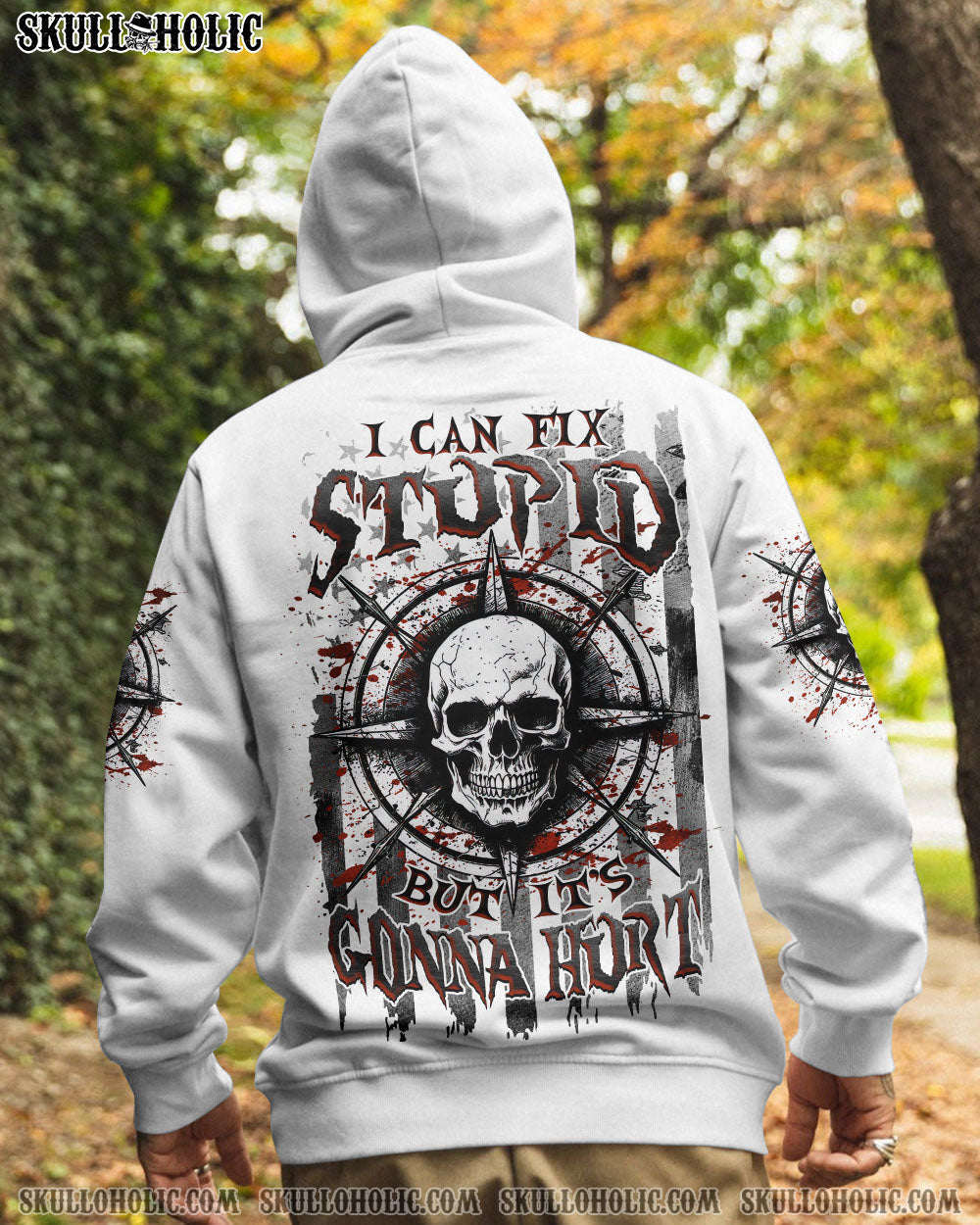 BLISSCORNERS I CAN FIX STUPID BUT IT'S GONNA HURT SKULL ALL OVER PRINT