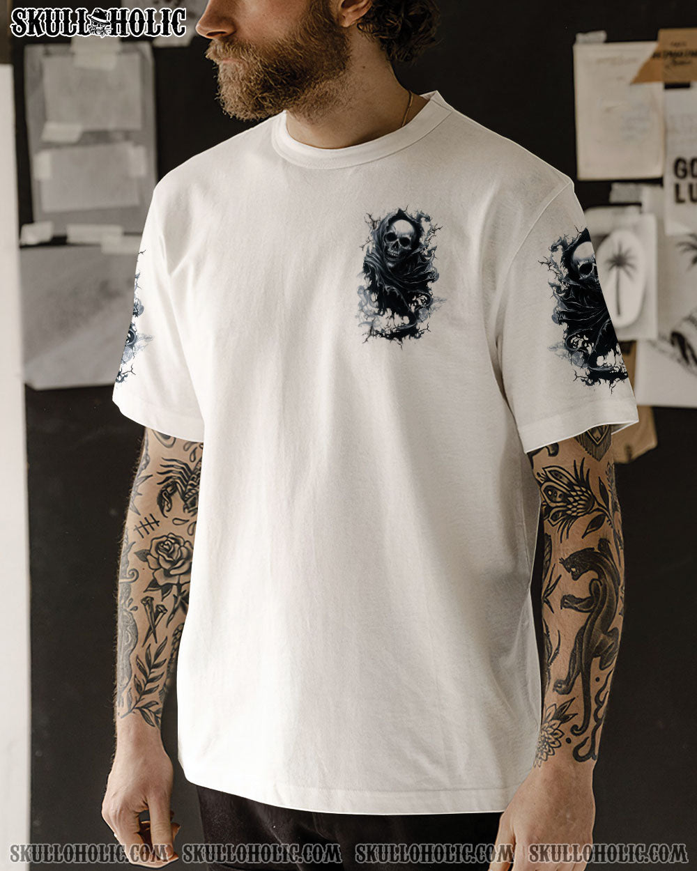 BLISSCORNERS THE MONSTERS SLEEPING BEHIND MY SMILE SKULL ALL OVER PRINT