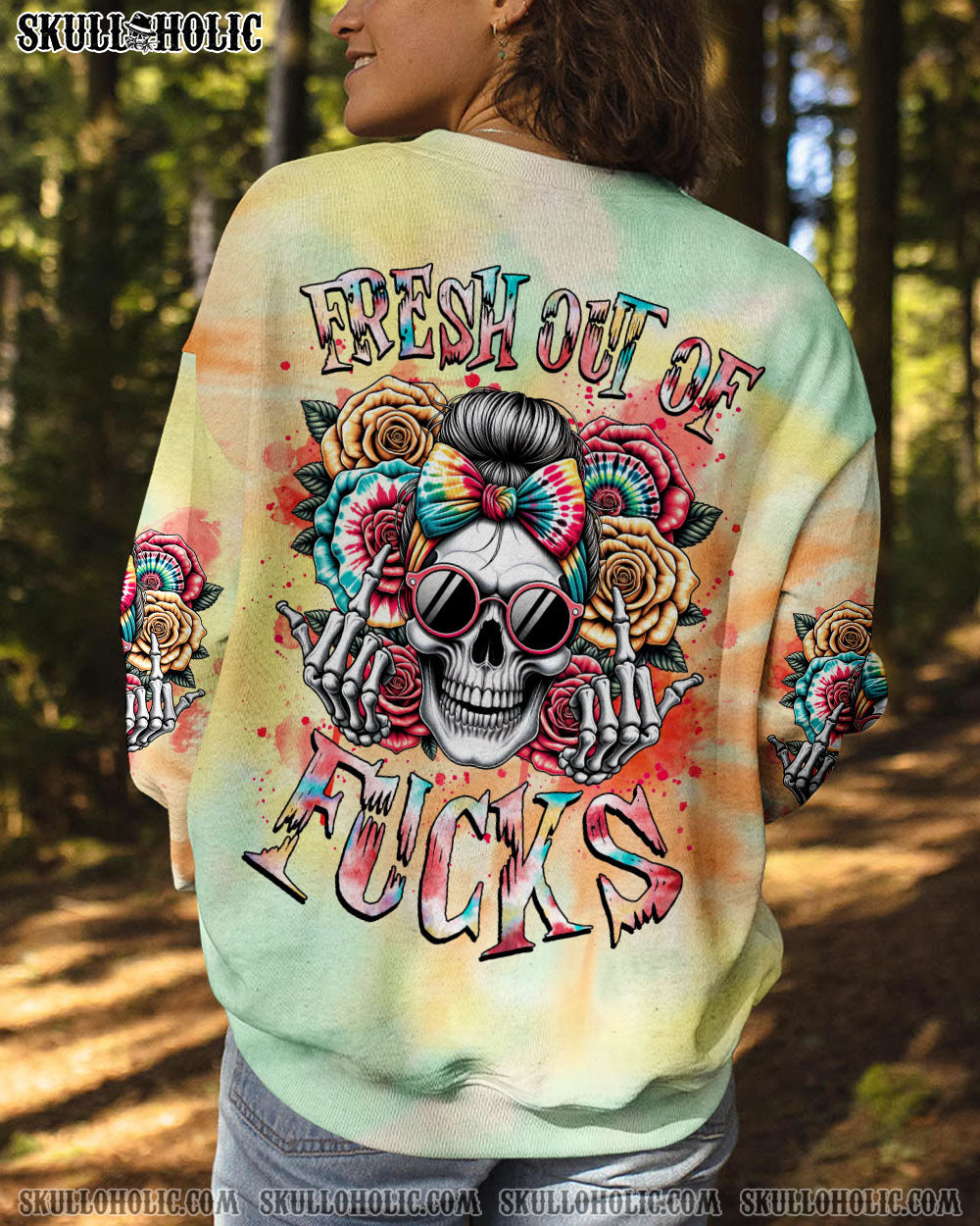 BLISSCORNERS FRESH OUT OF F MESSY BUN TIE DYE ALL OVER PRINT