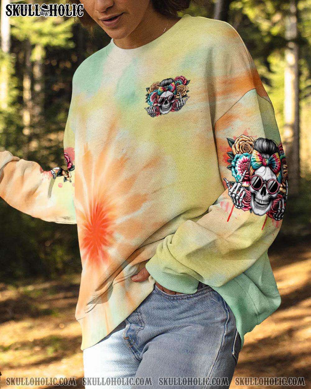 BLISSCORNERS FRESH OUT OF F MESSY BUN TIE DYE ALL OVER PRINT