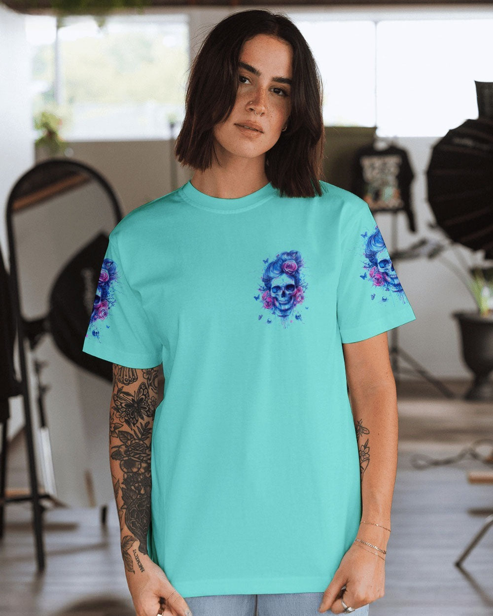 BLISSCORNERS YES I'M A B BUT NOT YOURS MESSY BUN SKULL ALL OVER PRINT
