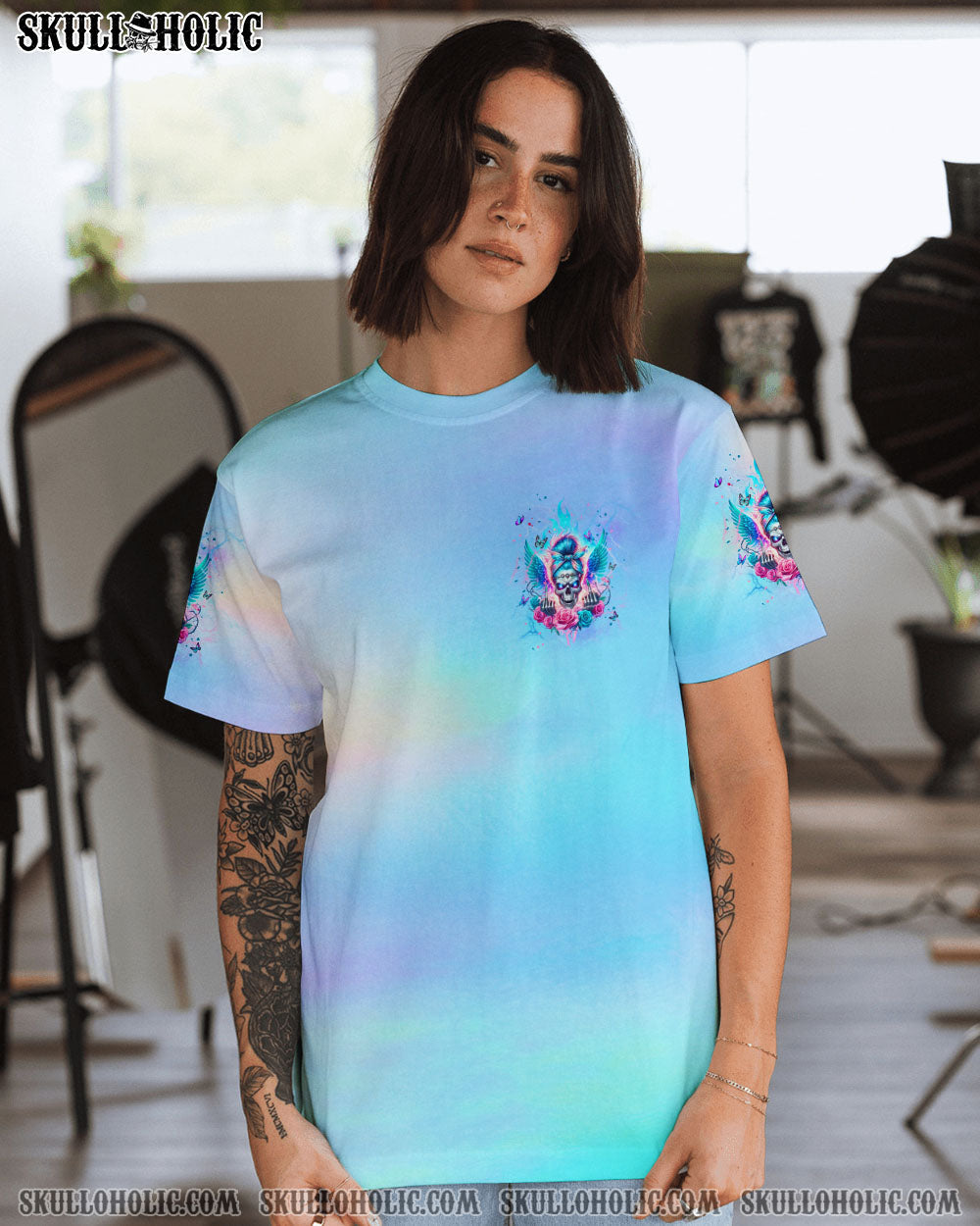 BLISSCORNERS THE GOOD GIRL IN ME MESSY BUN TIE DYE ALL OVER PRINT