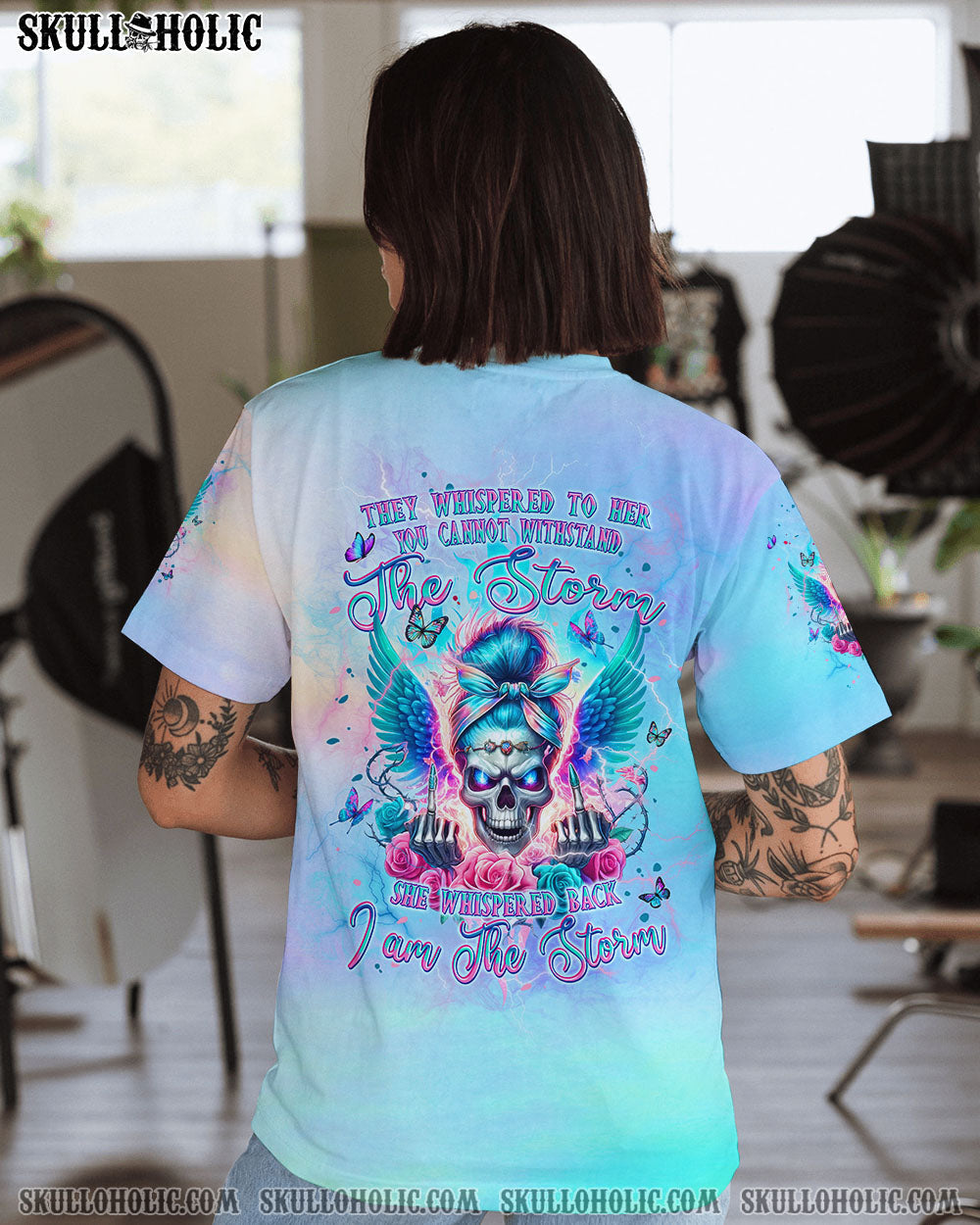 BLISSCORNERS THE GOOD GIRL IN ME MESSY BUN TIE DYE ALL OVER PRINT