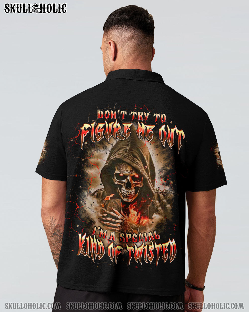 BLISSCORNERS DON'T TRY TO FIGURE ME OUT SKULL REAPER ALL OVER PRINT