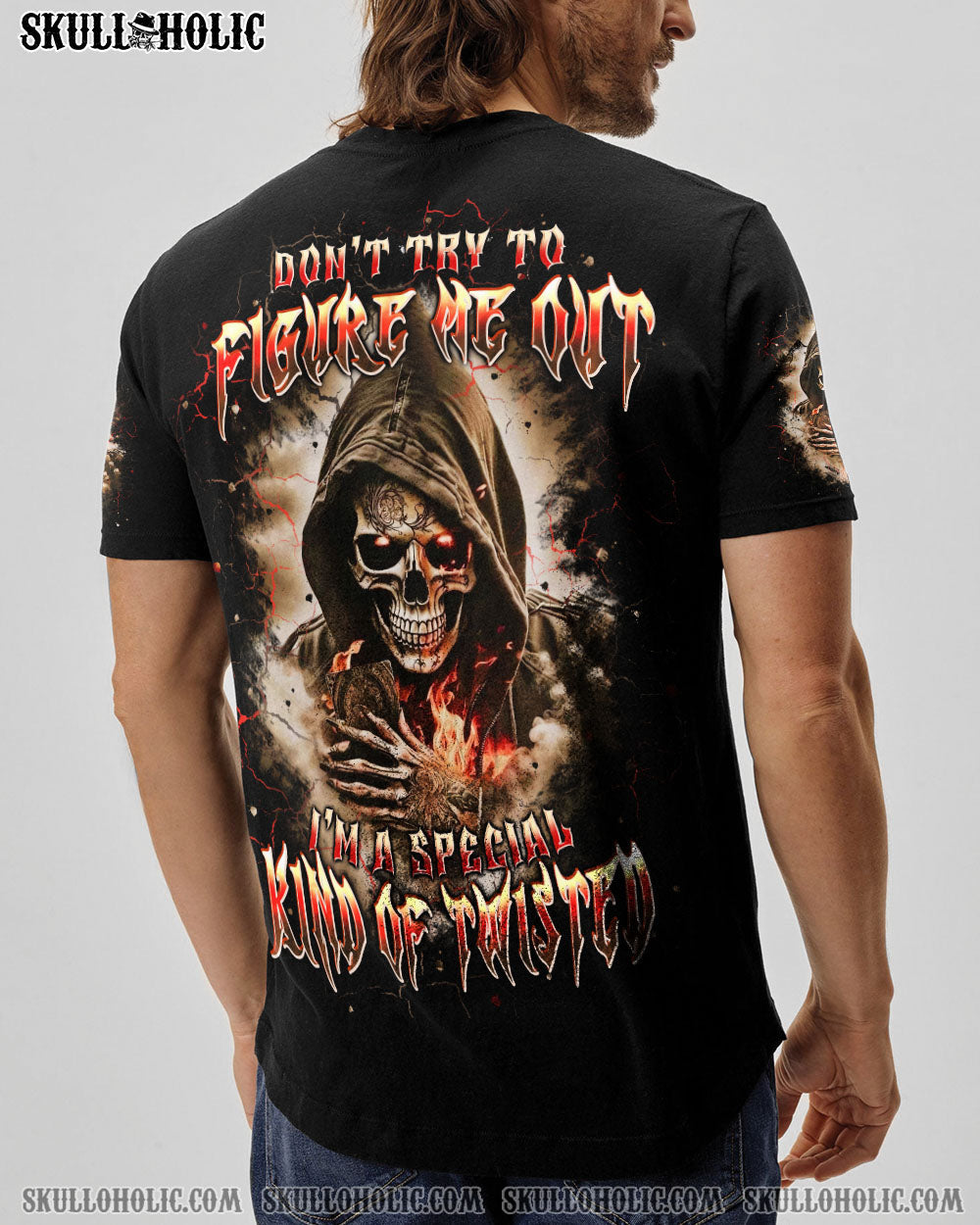 BLISSCORNERS DON'T TRY TO FIGURE ME OUT SKULL REAPER ALL OVER PRINT