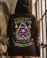 BLISSCORNERS A MOUTH I CAN'T CONTROL SKULL MESSY BUN ROSE ALL OVER PRINT