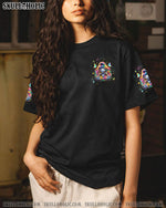 BLISSCORNERS A MOUTH I CAN'T CONTROL SKULL MESSY BUN ROSE ALL OVER PRINT