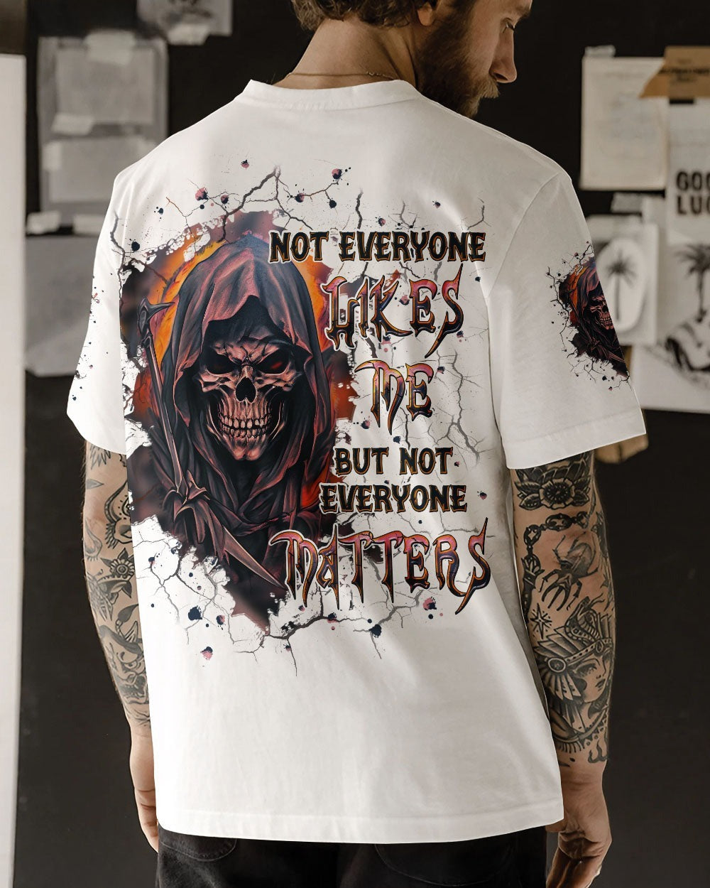 BLISSCORNERS NOT EVERYONE LIKES ME SKULL REAPER ALL OVER PRINT