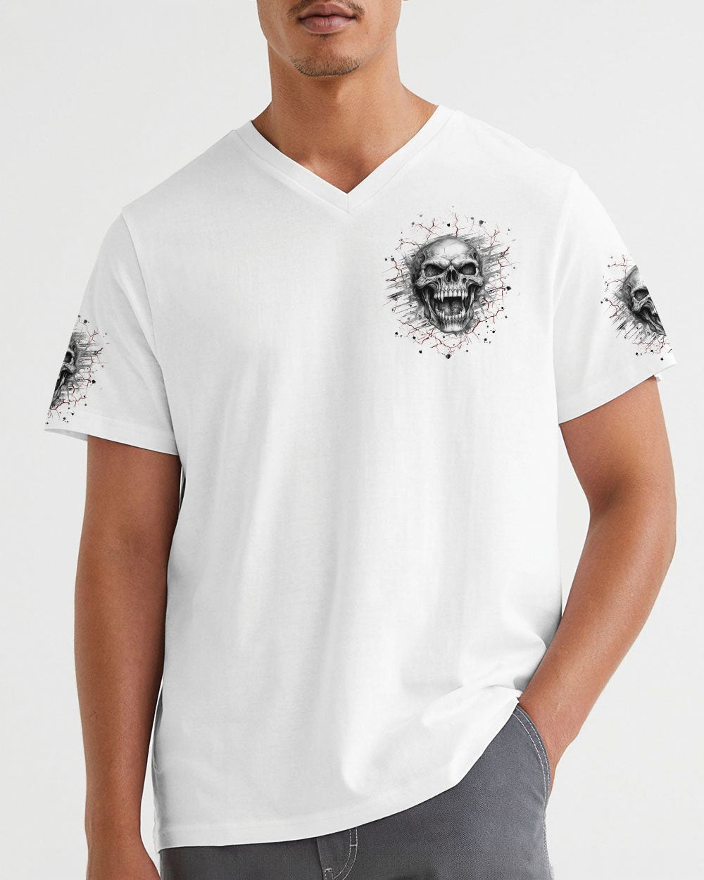 BLISSCORNERS I'M NEVER ALONE SKULL DEMON ALL OVER PRINT