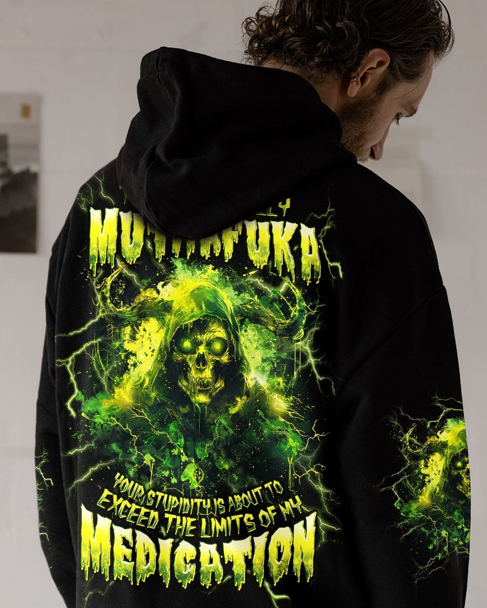 BLISSCORNERS TREAD CAREFULLY MUTHAFUKA SKULL REAPER DEMON ALL OVER PRINT