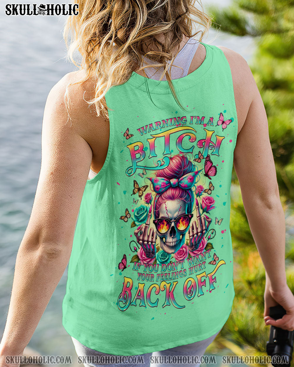 BLISSCORNERS I AM THE STORM ROSE SKULL MESSY BUN ALL OVER PRINT