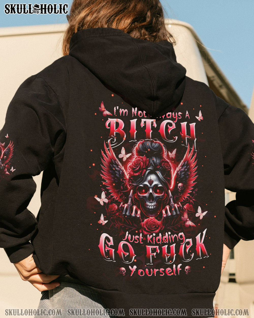 BLISSCORNERS YES I'M A B BUT NOT YOURS MESSY BUN SKULL ALL OVER PRINT