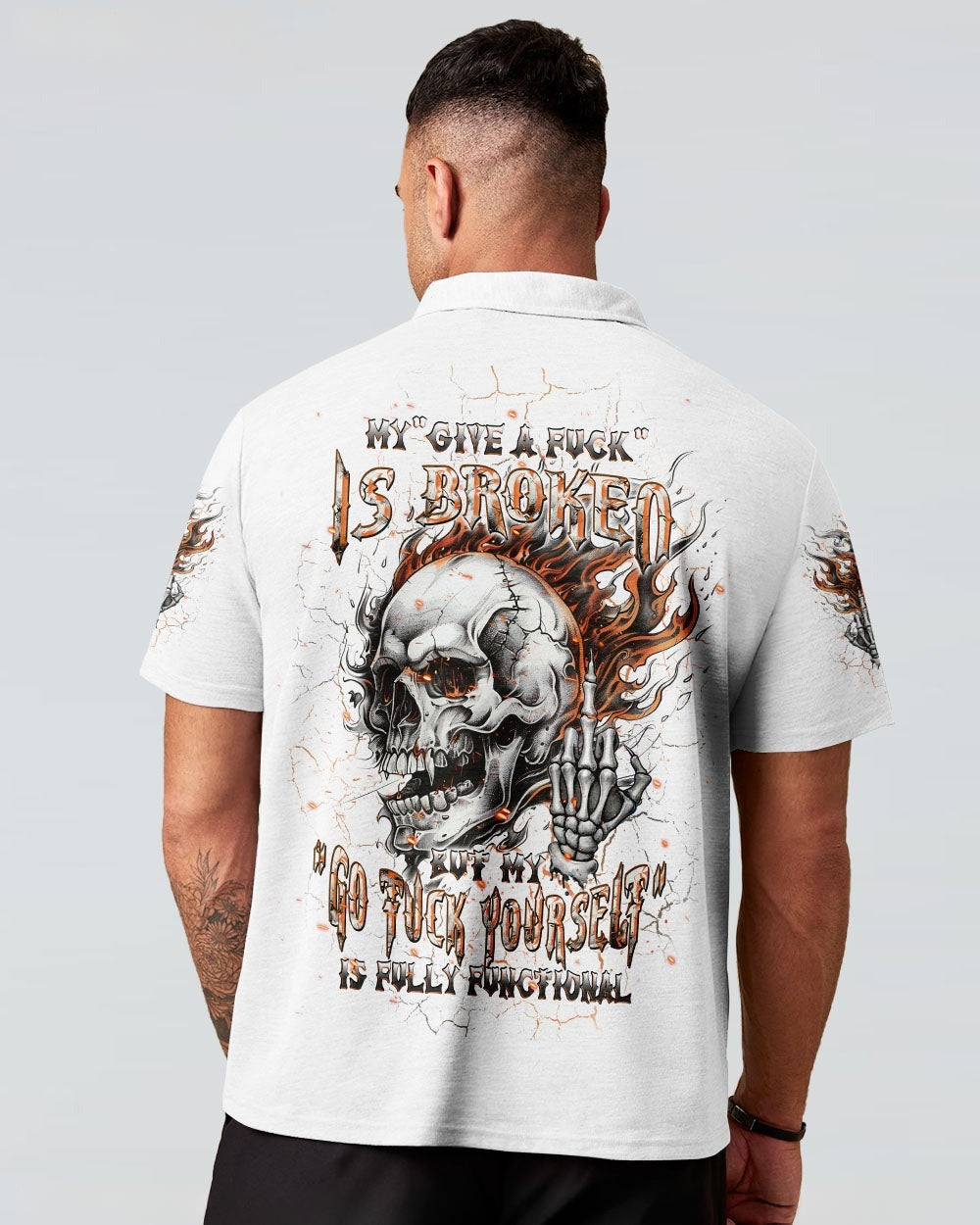 BLISSCORNERS MY GIVE A F IS BROKEN FIRE SKULL ALL OVER PRINT