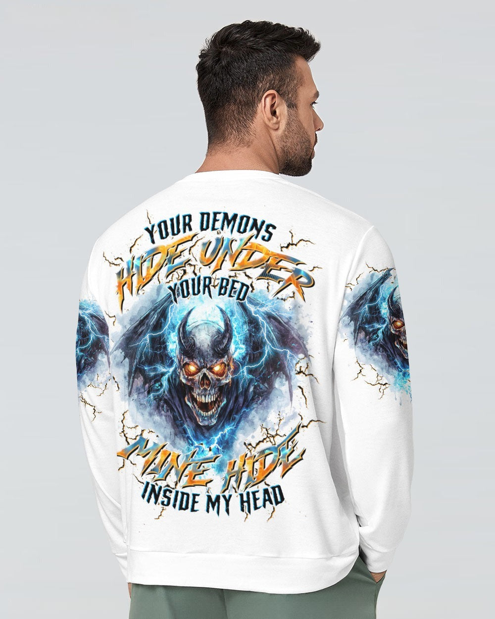 BLISSCORNERS YOUR DEMONS HIDE UNDER YOUR BED SKULL ALL OVER PRINT