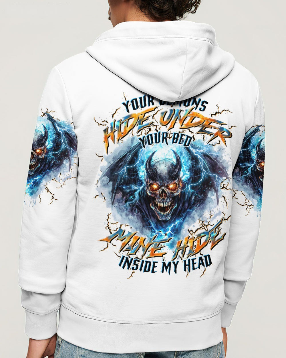 BLISSCORNERS YOUR DEMONS HIDE UNDER YOUR BED SKULL ALL OVER PRINT