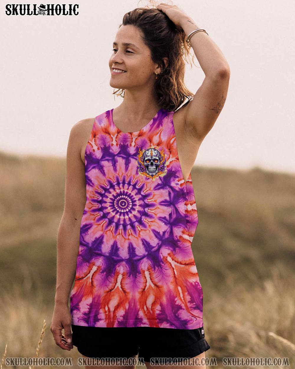 BLISSCORNERS THE GOOD GIRL IN ME SKULL TIE DYE ALL OVER PRINT