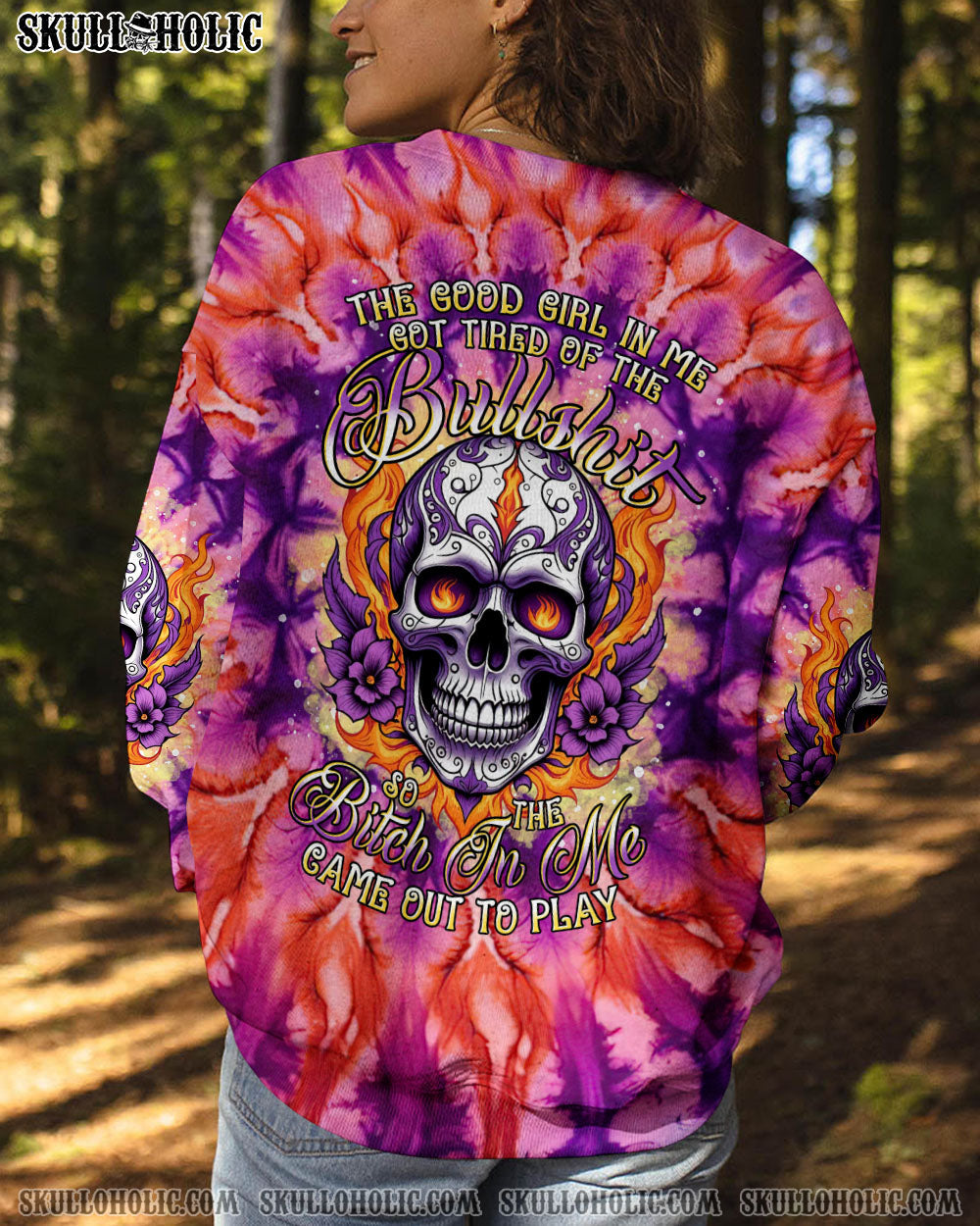 BLISSCORNERS THE GOOD GIRL IN ME SKULL TIE DYE ALL OVER PRINT