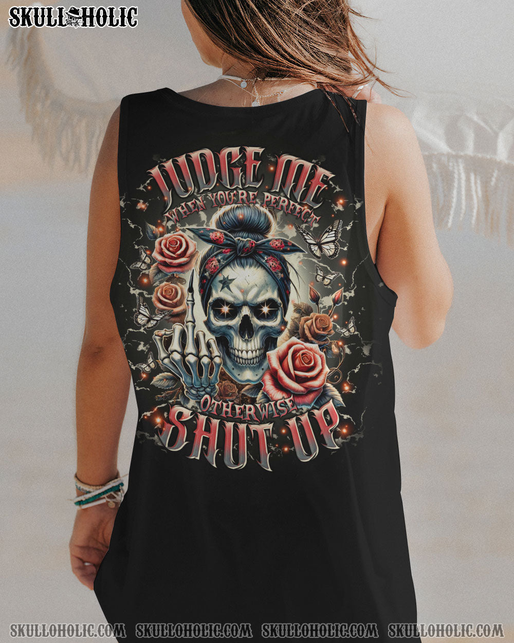 BLISSCORNERS KARMA FAIRY SKULL MESSY BUN ALL OVER PRINT