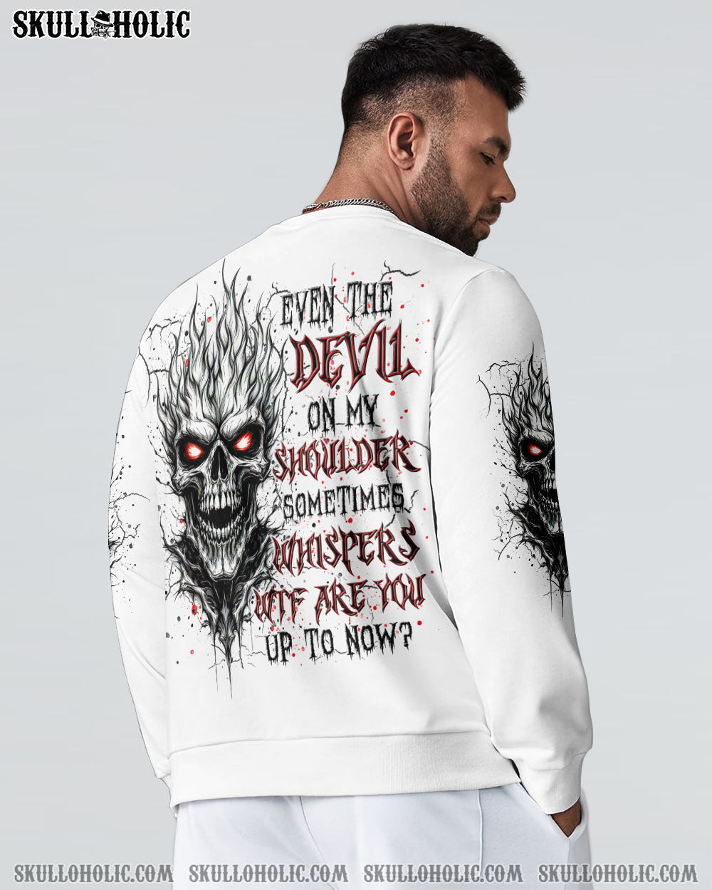 BLISSCORNERS EVEN THE DEVIL ON MY SHOULDER SKULL ALL OVER PRINT