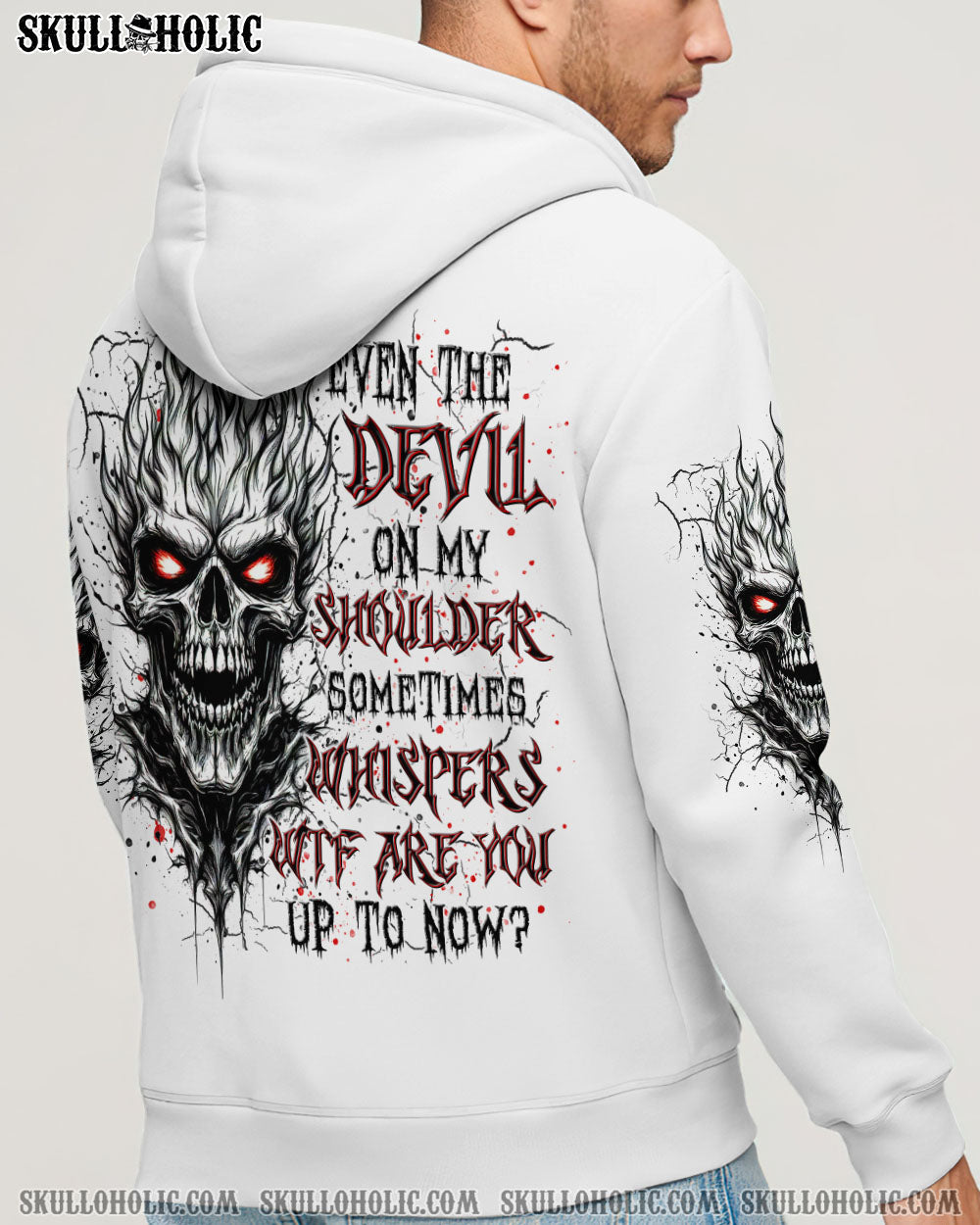 BLISSCORNERS EVEN THE DEVIL ON MY SHOULDER SKULL ALL OVER PRINT