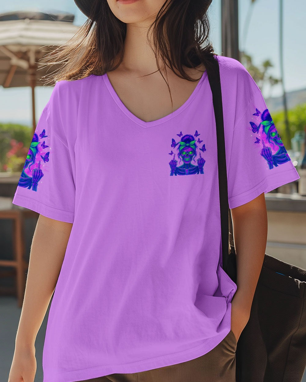 BLISSCORNERS I DON'T NEED YOUR ATTITUDE SKULL MESSY BUN ALL OVER PRINT