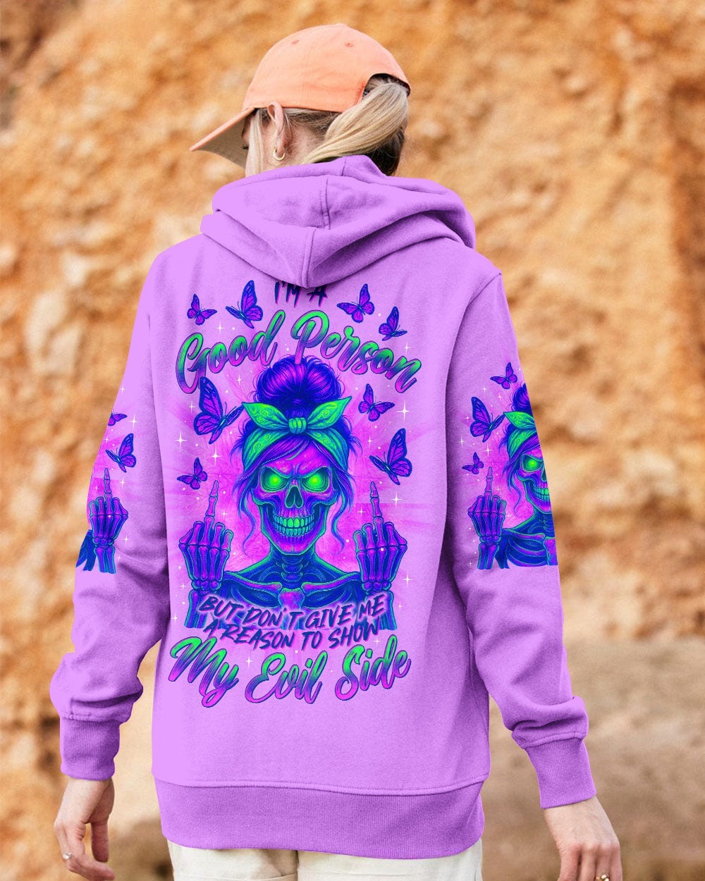 BLISSCORNERS I DON'T NEED YOUR ATTITUDE SKULL MESSY BUN ALL OVER PRINT